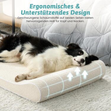 Лежанка для собак, 90x60x13 см, з високим бортиком - ортопедичний матрац для собак з м'якої, водовідштовхувальної та неслизької матерії у формі човна, підходить для собак до 29 кг (Бежевий, L (114x76x15 см))