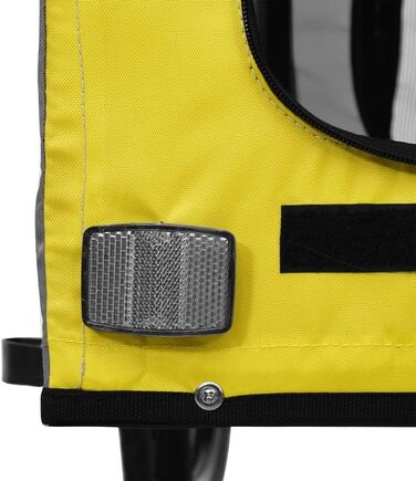 Фаркоп для велосипеда Gecheer для собак, транспортер для собак з відбивачами, зручний дизайн, зелено-сірий оксфордський матеріал, зелений (134 x 68 x 72 см, жовтий)