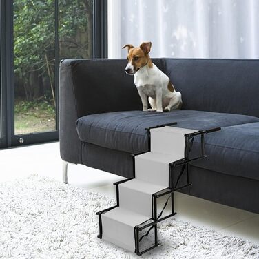 Сходинка для собак у багажник авто: захист суглобів, 4 сходинки, вантажопідйомність 75 кг, сірий колір