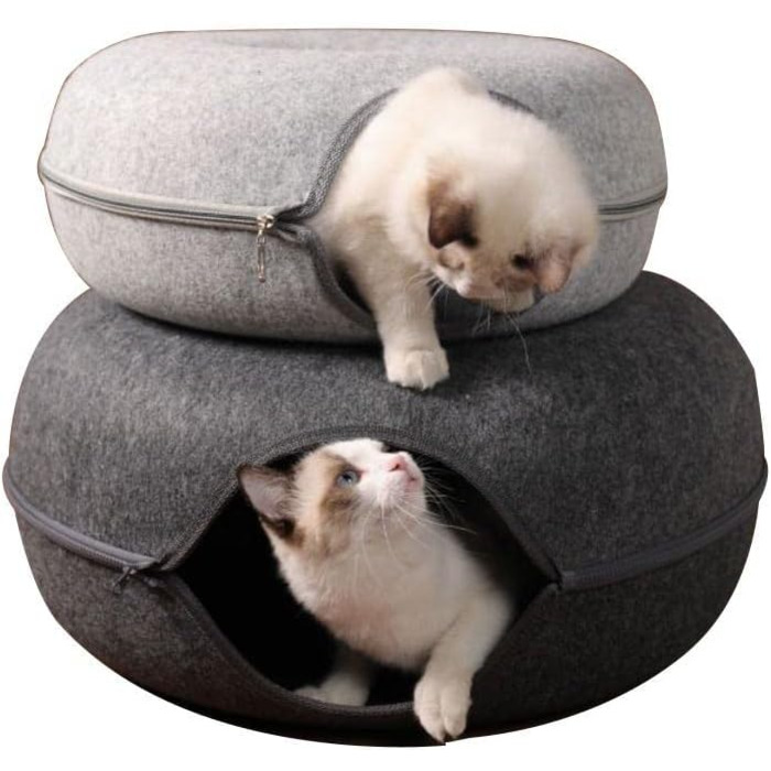 Кігтеточка-будиночок для котів з фетру, середній, темно-сірий | Будиночок, гніздо, іграшка для кота