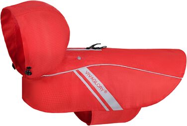 Дощовик для собак VIVAGLORY, червоний, XS/L (обхват грудей 66-76.2 см), водонепроникний, з підкладкою, для зими