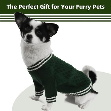 Теплий в'язаний пуловер для собак великих порід (XL, зелений) - Французький бульдог, Лабрадор, Німецька вівчарка