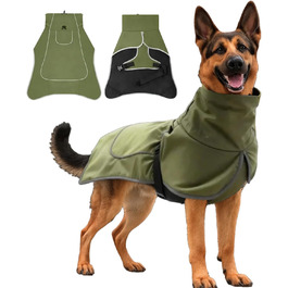 Водонепроникний дощовик для собак, регульована куртка для великих та середніх собак, теплий дощовик з кліпсою, для Лабрадора, Хаскі (зелений XXL)