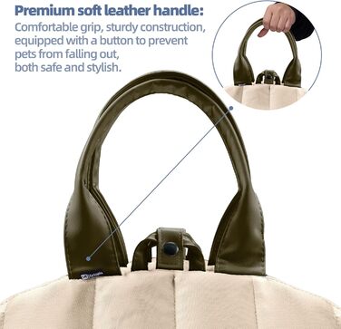 Сумка-переноска для собак Sytopia, кремово-бежева, з кишенями та регульованим поводком, водонепроникна