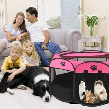 BRIMOREA Клітка для котів та собак, забіг для цуценят 74x74x43 см, клітка-вольєр для тварин, коричнева