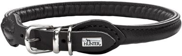 Ошийник для собак HUNTER, круглий, м'яка наппа, шкіряний, XS-S, чорний