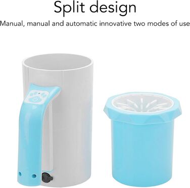 Автоматичний очищувач лап для собак середніх та великих порід – 2 режими очищення, м'яка силіконова щітка (Білий, Синій)