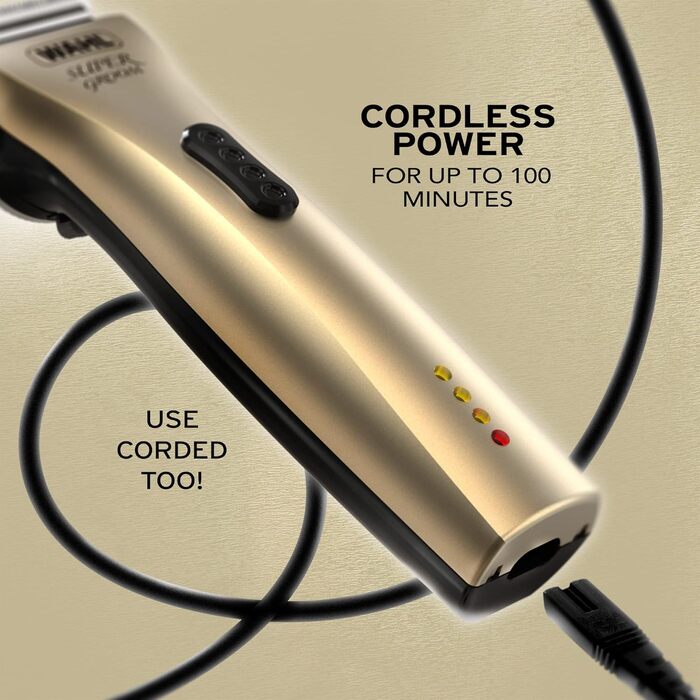 Набір для грумінгу собак та котів Wahl Supergroom Premium: бездротова машинка, преміум-якість, для всіх типів шерсті, тиха робота, 100 хвилин роботи