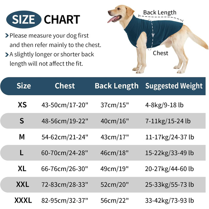 Пуловер для собак Heywean з флісу, теплий, для зимового носіння, для малих, середніх та великих собак (XXL, блакитний)