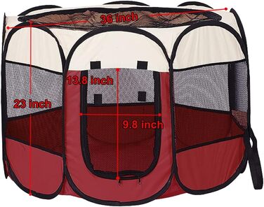 Килимок для собак та котів, портативний, складаний, 31 x 23 см, бежевий та червоний