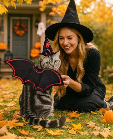 Костюм на Хелловін для собак: крила кажана, аксесуар для вечірки, одяг для цуценят, собак різних розмірів, кумедний косплей (один розмір)
