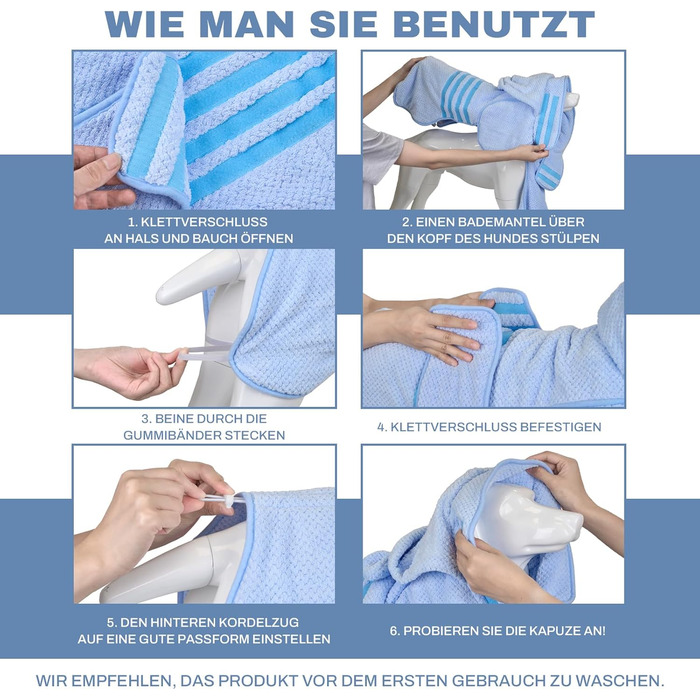 Рушник для собак середніх та великих порід, швидковисихаючий, з мікрофібри, для купання та плавання, довжина спини 40-50 см