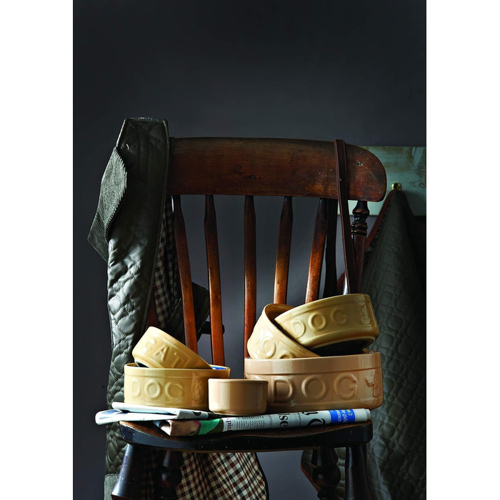 Миска для собак Mason Cash з порцеляни, з ручкою та синім написом, 15 см