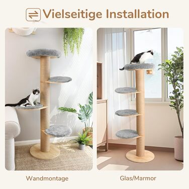 Дім-кіготник для котів FUKUMARU, 5 поверхів, з м'яким ліжком, сірий