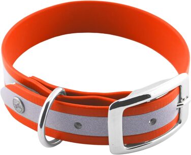 Ленні нашийник для собак Biothane 25 мм, світловідбиваючий, з подвійною пряжкою, водо- та брудовідштовхуючий
