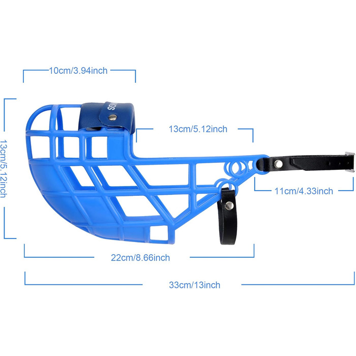 Нашийник-маска AMATHINGS Super Kennel Soft для собак, блакитний: комфортний, з м'якою накладкою на ніс, для вигулу, перегонів та кеннелів