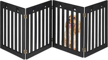 Захисне ворота для собак Relaxdays, 60 x 204 см, чорний, розкладне, MDF