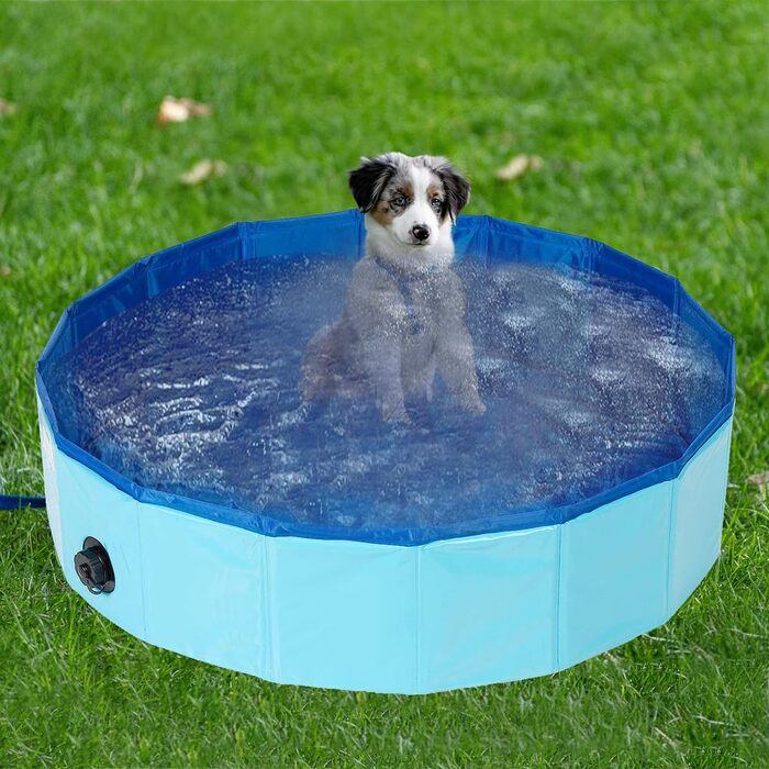 Басейн для собак та котів Demigreat, 100 x 30 см з клапаном зливу, портативний, зносостійкий