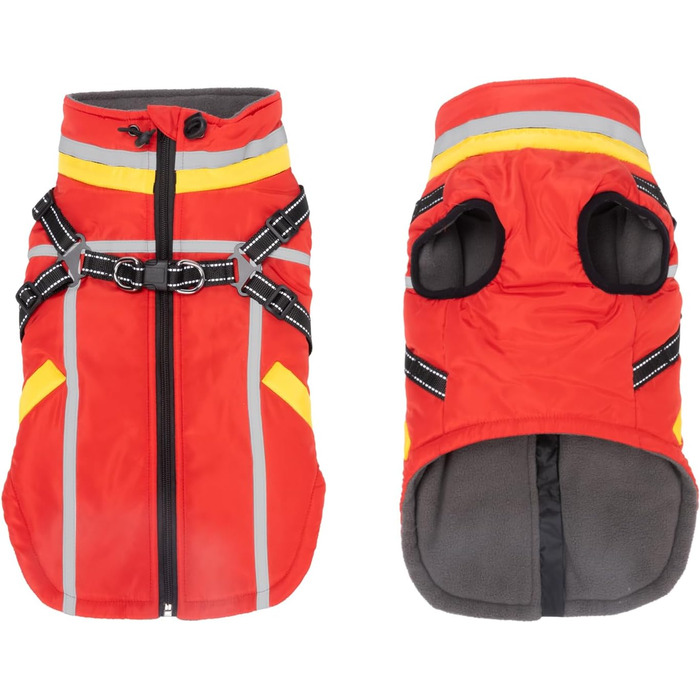 Теплий зимовий одяг для собак FeimaX: флісова куртка з блискавкою, для малих та середніх собак (червоний, 3XL)
