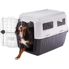 Переноска для собак Ferplast Atlas 60, сіра, 61 x 91 x 68 см, для середніх собак