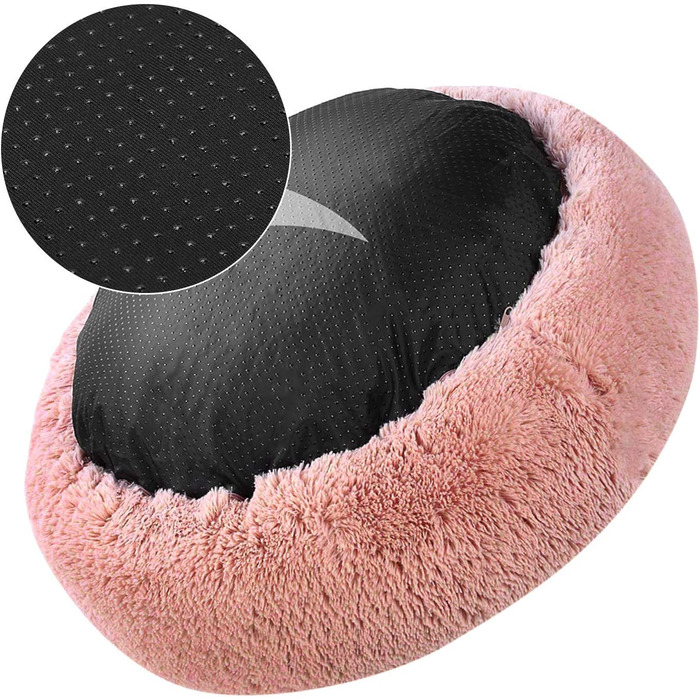 Кімната-лежанка для домашніх тварин у формі пончика: ліжко для собак та котів, м'яка лежанка-мішок, рожева (50 см)