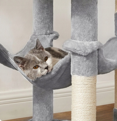 Комплекс для котів Feandrea: стовп-драбалка з лежаком, ігровий замок (101 - 160 см)
