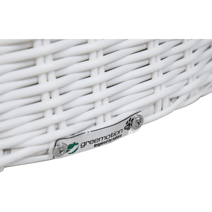 Крісло-ліжко для собак Greemotion з білого поліротангу з подушкою, 85 x 25 x 75 см