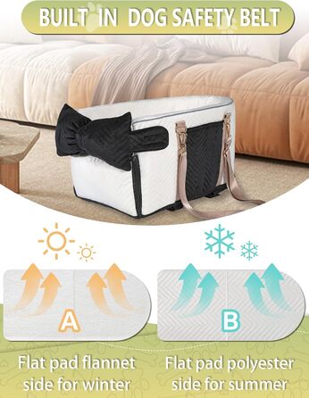 Автомобільний крісло для собак, переноска для маленьких собак до 5,9 кг, з м'яким, знімним, миючим подушечкою