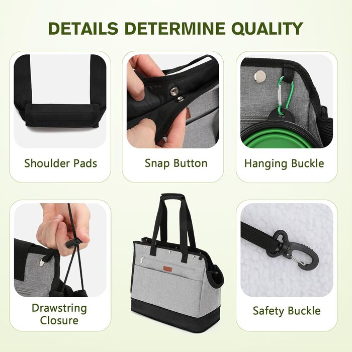 Транспортна сумка для собак Pecute, до 5 кг, регульована висота, для прогулянок, з органайзерами, легка та портативна