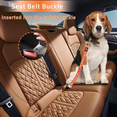 Автомобільний нашийник-пояс для собак Seyezo, 3 шт., регульований, світловідбиваючий, для кріплення до автокрісла, рожевий та помаранчевий