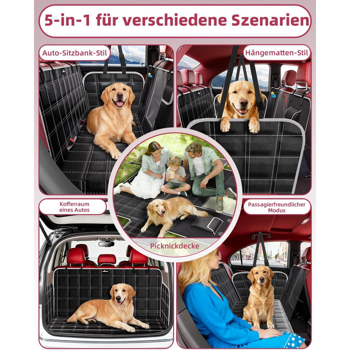 Накладка на сидіння автомобіля для собак, 100% водонепроникна, захист від подряпин, універсальна для легкових автомобілів, вантажівок та SUV, з захистом боків та вікном для спостереження