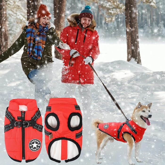 Водонепроникна жилетка для собак на зиму, без рукавів, з лямками, для маленьких собак (L)