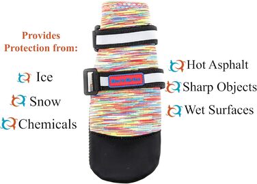 Чоботи для будь-якої погоди, Неопрен, захист лап, з відбиваючими ременями, 5 розмірів (багатобарвні, розмір M) Multicolor Medium