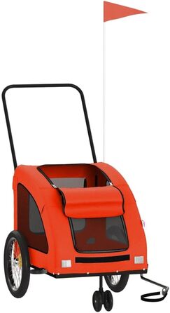 Причіп для велосипеда для собак Оранжевий та Сірий, Oxford-Gewebe та сталь, LH48939