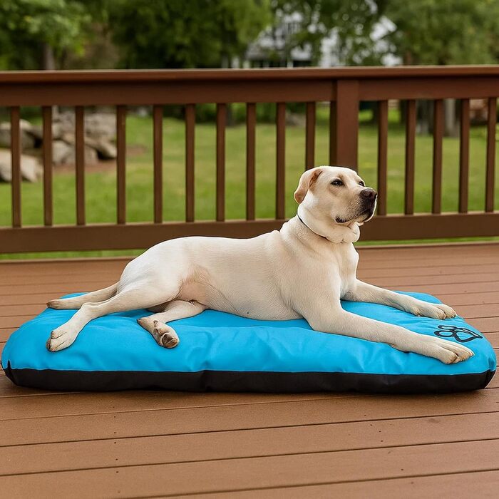 Килимок для собак, лежанка для собак великих, середніх та малих порід - вологостійкий, м'який, 90x60x8 см, блакитний
