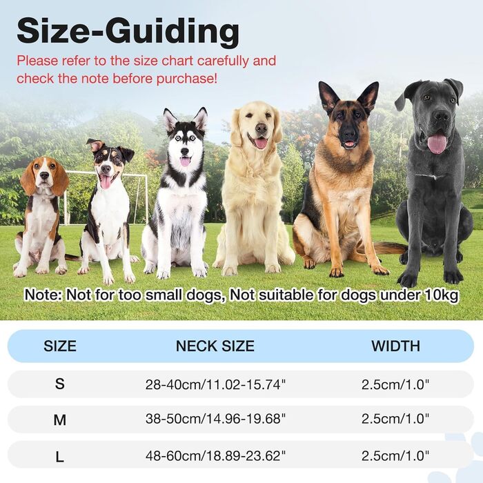 Світлодіодне нашийник для собак Leuchthalsband PcEoTllar, водонепроникний, 7 кольорів, регульований, для малих та великих собак, чорний, S-Upgrade