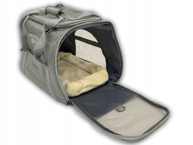 Транспортувальна сумка-переноска для котів та собак, сіра, зручна та портативна