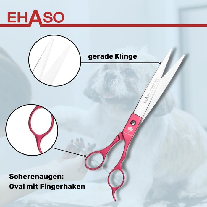 Широкі ножиці з нержавіючої сталі EHASO, 23 см, прямі, з алюмінієвою ручкою
