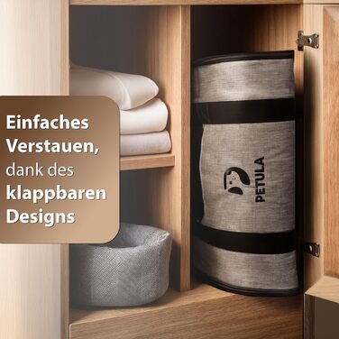 Транспортна сумка для котів та собак Petula Katzentasche & Hundetasche – сіра, до 13 кг, складна, з підстилкою та вентиляцією