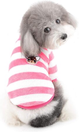 Теплий зимовий пуловер для собак ZUNEA, тепла флісова куртка для цуценят, стильний светр для дівчаток та хлопчиків, рожевий, розмір L (2XL)