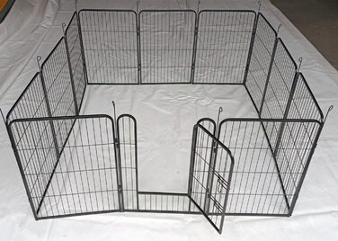 Вигул для цуценят, вольєр, загон для собак, клітка для собак, огорожа для тварин, клітка для дрібних тварин, переносна клітка, вигул для кроликів, кемпінговий забір, кемпінгове огородження, 12 елементів, 80 см