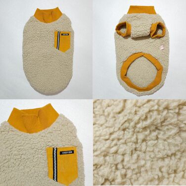 Теплий флісовий пуловер для собак Дакель, зимовий теплий одяг (XS, гірчичний)