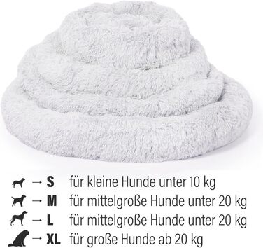 М'яке ліжко для собак Ceddie - кругленьке гніздечко для сну | діаметр 100 см, сірий світлий