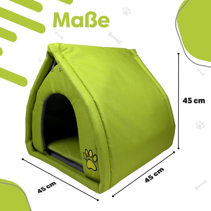 Текстильна будка для собак та котів EVE Textile Eskimo - зелена, 45x45x45 см