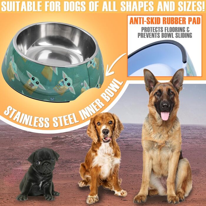 Набір іграшок та мисок для собак Disney Stitch: миска та іграшка для собак, подарунок (Зелений Бебі Йода)