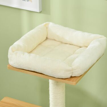 Дерев'яний кігтеточки PawHut для котів, 114 см, з будиночком та кігтедробилкою, для котів до 5 кг, дуб