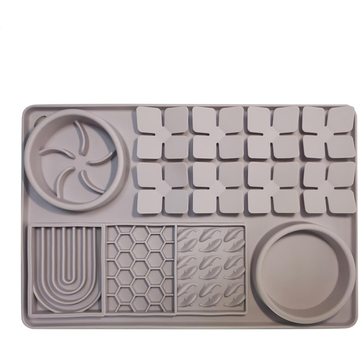 Килимок для повільного годування собак, антистрес, для грумінгу, сірий