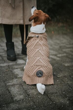 Теплий пуловер для собак HUNTER Malmö, бежевий, в'язаний, розмір 35