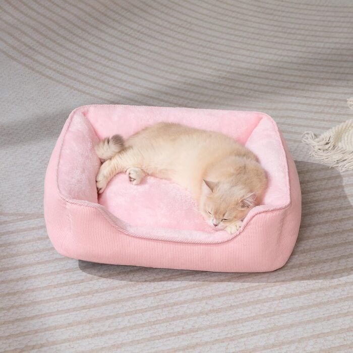 М'яке ліжко для котів та собак, рожеве, 55 x 45 x 15 см