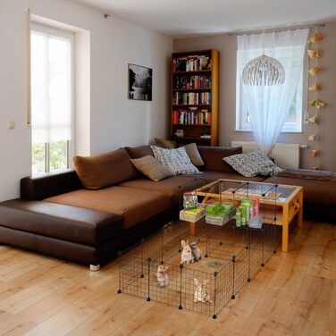 Вольєр для дрібних тварин Relaxdays, металевий, розбірний, 72x145x110 см, чорний